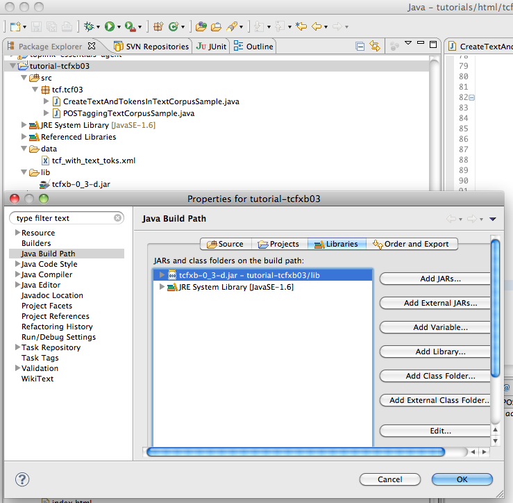 sample project in Eclipse