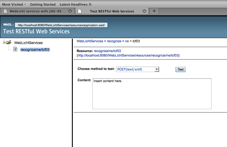 Testing RESTful service with NetBeans